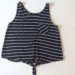 3/$15 Ann Taylor Loft Black and White Striped Tank Top